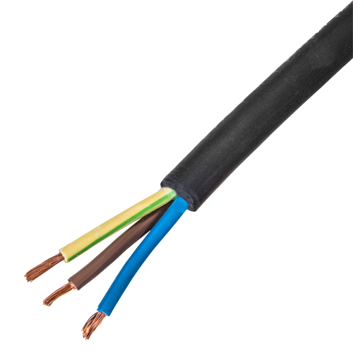 Cable - H07RN-F (2.5mm, 3 core, Black, 10 metres)