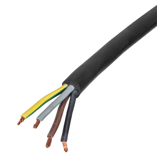 Cable - H07RN-F (1.5mm, 4 core, Black, 10 metres)