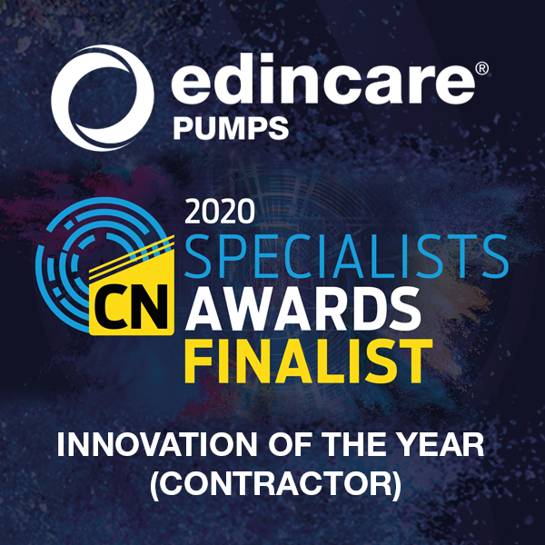 Edincare Pumps is shortlisted for the Construction News Specialist Awards 2020